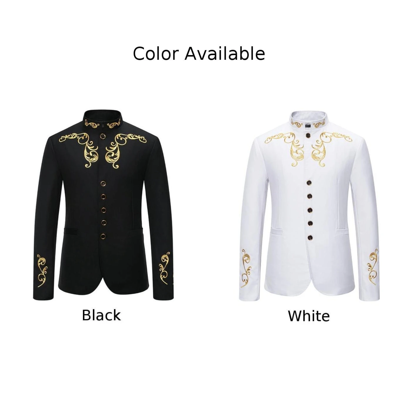 Men Autumn Classic Embroidery Long Sleeve Blazer Vintage Victorian Lounge Thermal Jackets Comfortable Medieval Slight StrechCoat