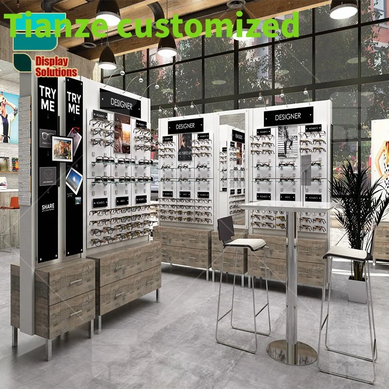 Customized-Recommend Eyewear Showcase Optical Frame Wall Mount Sunglass Glasses Display Storage Optical Display Stand