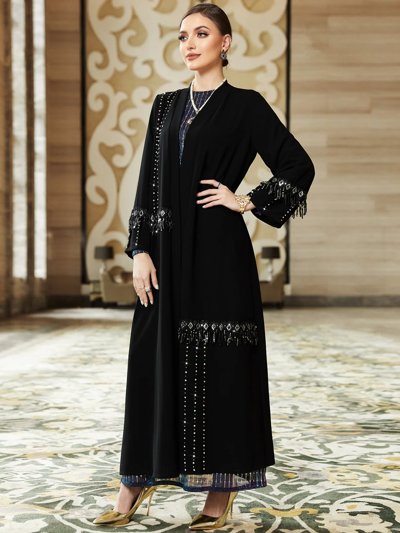 Elegant Simple Abaya for Women, Eid Mubarak, Dubai Muslim Cardigan, Turkey Islamic Clothing, Caftan, Arabic Female Modest Robe