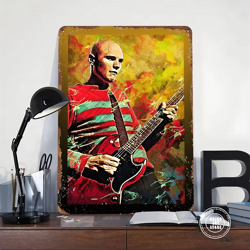 BILLY CORGAN Metal Poster Customized Wall Art Retro Vintage Metal Signs for Man Cave Bedroom Decorations Decoration Gaming House