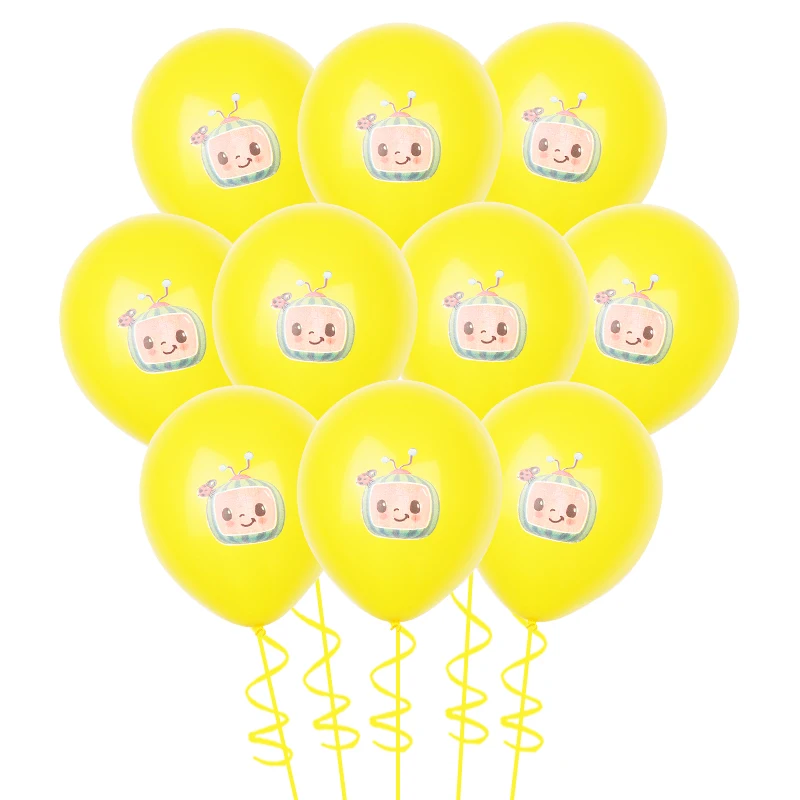 Cocoomelonies de dibujos animados para bebé, decoración para fiesta de cumpleaños con tema JJ, suministros para eventos para chico, globo de látex de 12 pulgadas, regalo para chico, suministros para Baby Shower