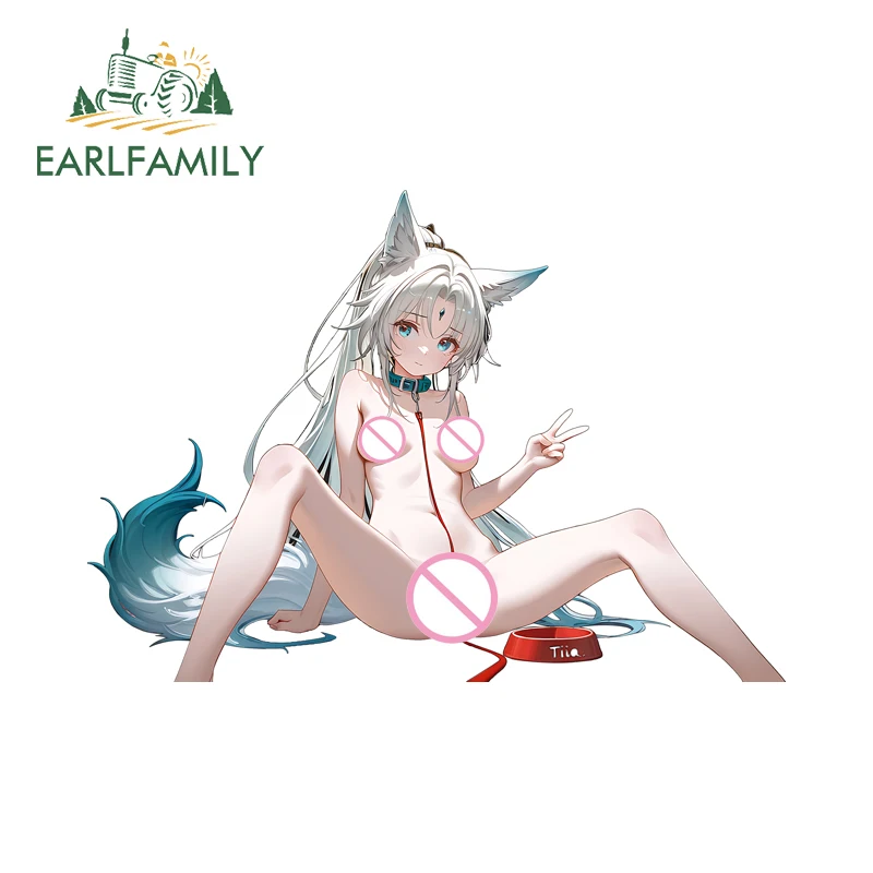 EARLFAMILY الفرسان عارية لولي سيارة ملصق الإبداعية فتاة الذيل يهز الساخن بيع ملصق مائي BDSM اكسسوارات السيارات الثلاجة ديكور #2