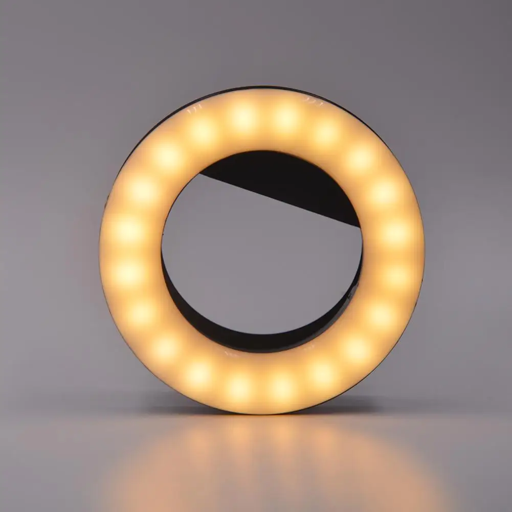 Selfie Ring Light Brightness Adjustable Mobile Phone Led Fill Light Clip On Round Lamp For Smartphones Tablets