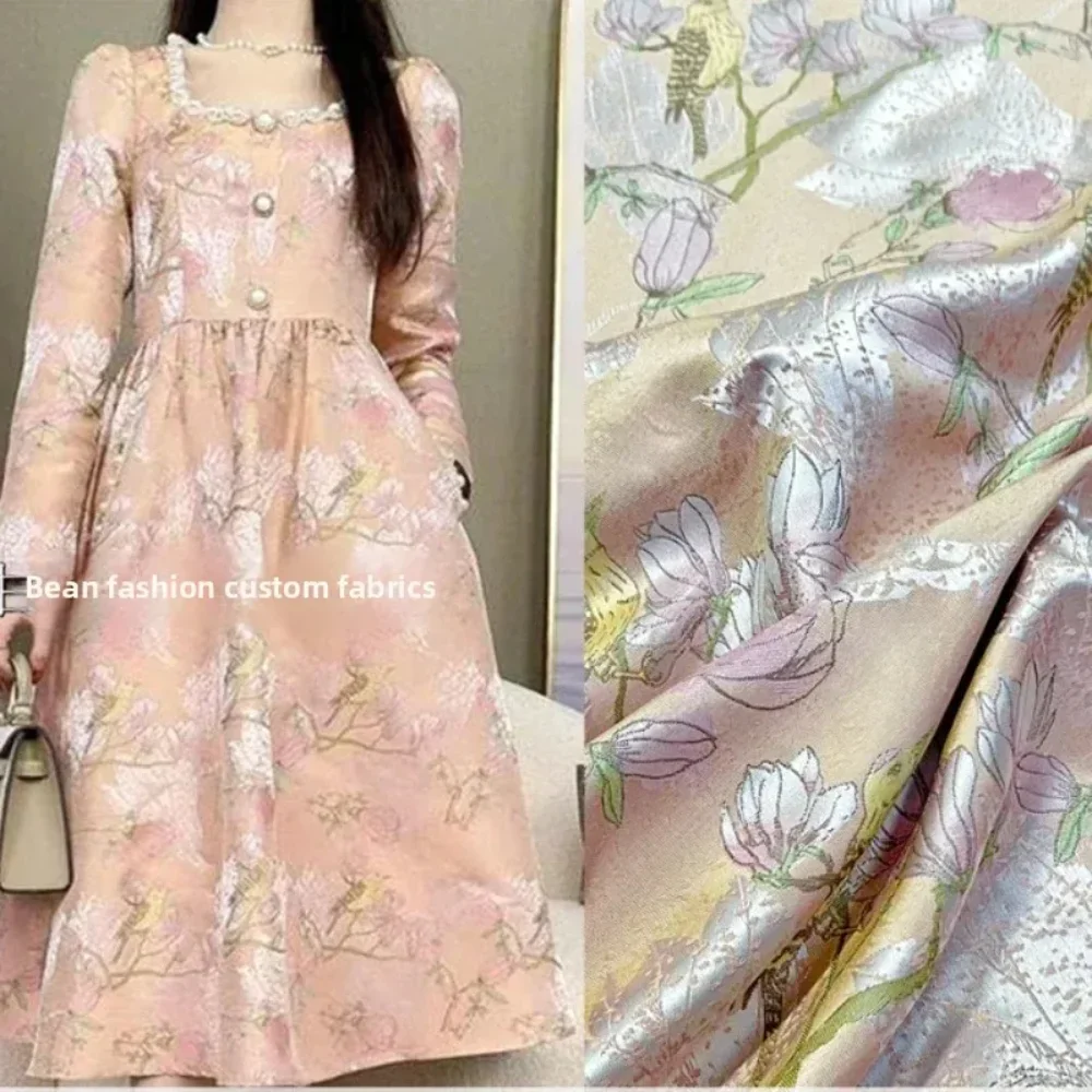 

Окрашенная в пряжу парчовая жаккардовая ткань, платье лилии, костюм, ветровка, пальто, модный европейский брендовый дизайн, шитье, оптовая продажа, ткань на метр