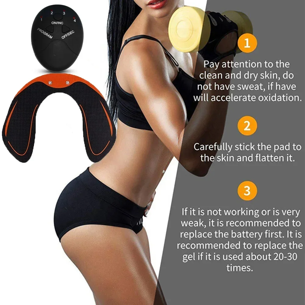 Smart EMS Hips Massager Trainer Electric Muscle Stimulator Wireless Buttocks Abdominal ABS Stimulation Fitness Body Slimming