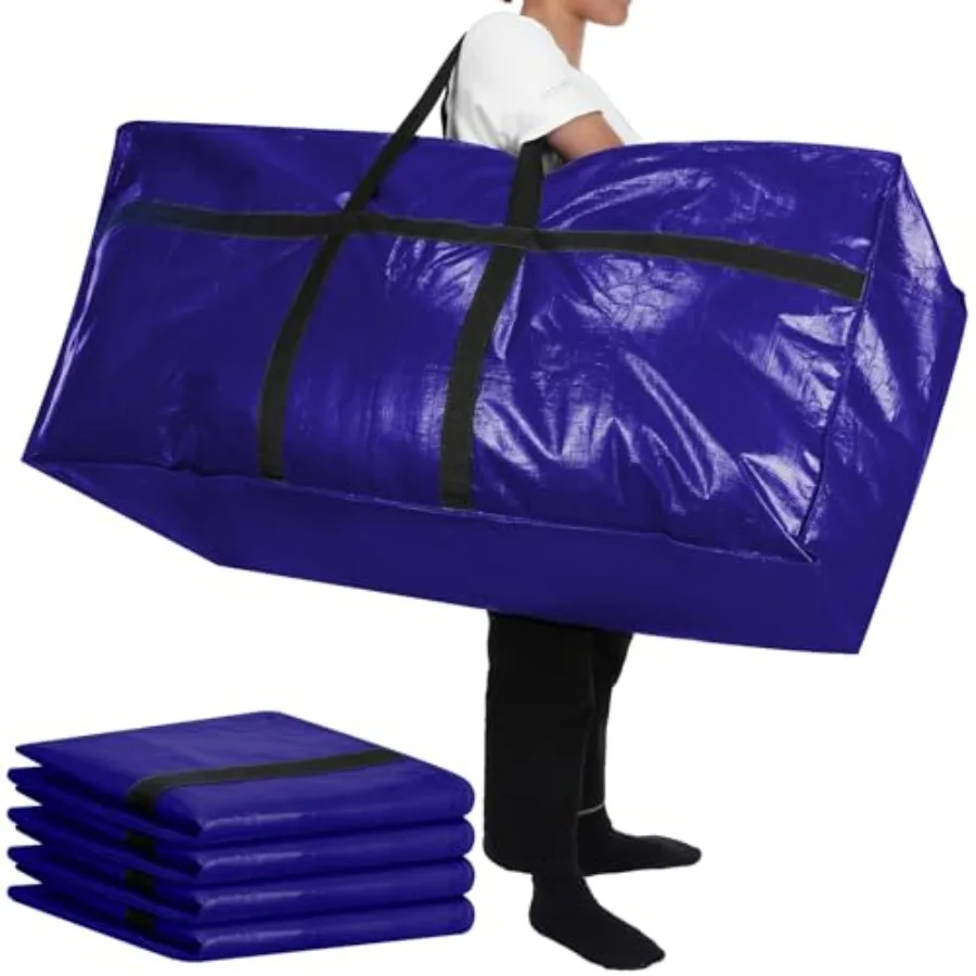 

Pack Extra Large Moving Bags XXL Heavy Duty Storage Bag with Strong Zipper Handle Jumbo Big Tote Box Foldable for College Dorm
