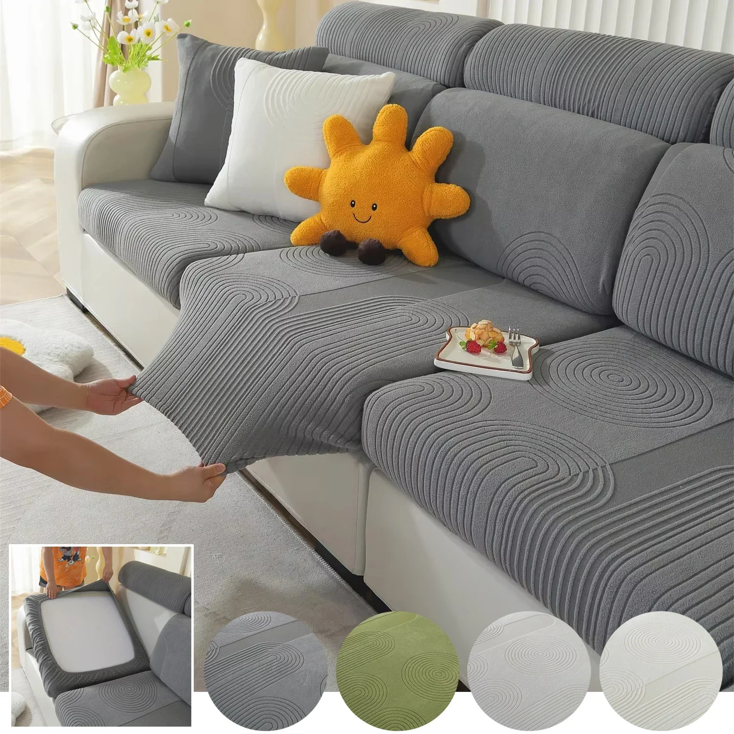 

Jacquard Sofa Slipcover Non-slip Stretch Sofa Cover Couch Cover Furniture Protector for Bedroom Office Living Room Home Decor