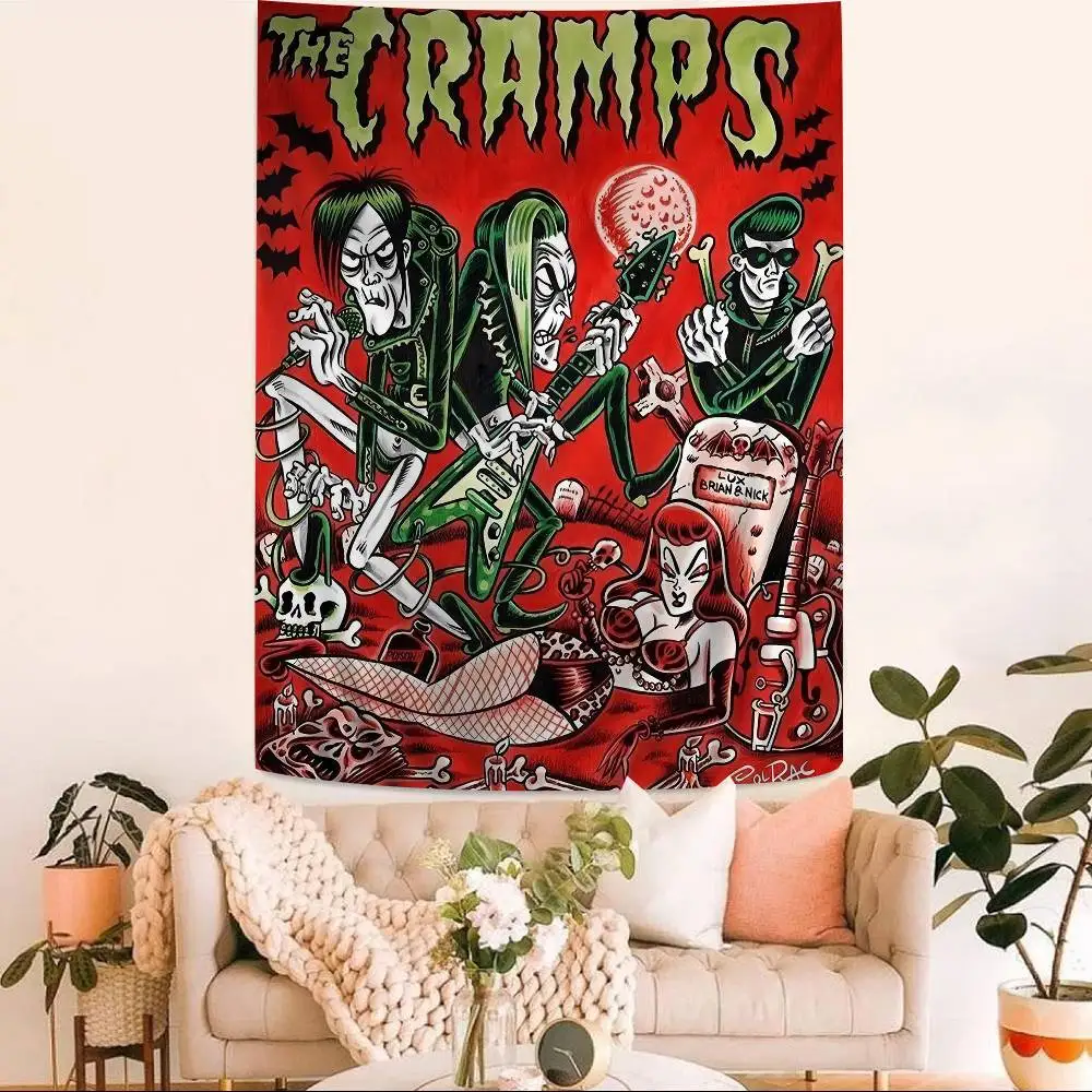 Psychobilly genre The C-Cramps Vintage Chart Tapestry for Living Room Home Dorm Decor Art Home Decor