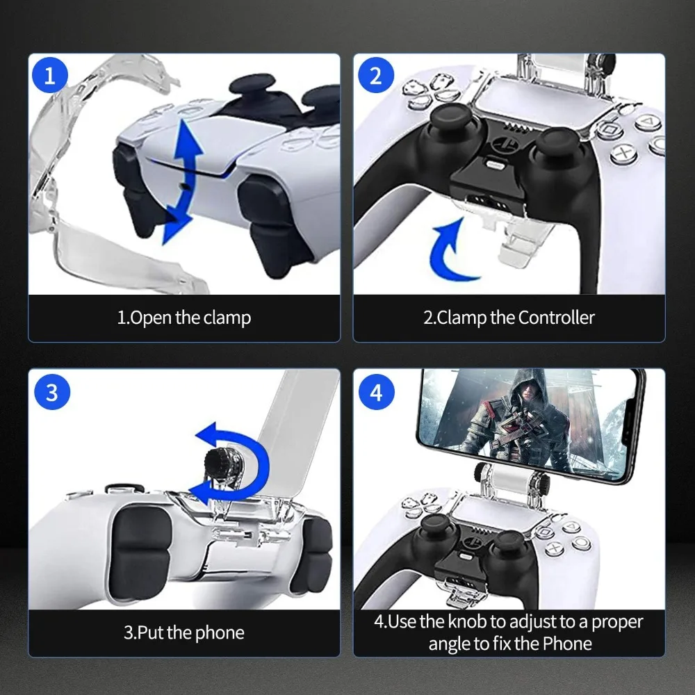 Soporte de teléfono para controlador PS5, abrazadera para Gamepad, soporte de Clip para móvil, accesorios para juegos, Control inalámbrico