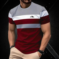 Fashion Men's T-Shirt Summer Outdoor Casual Round Neck Short Sleeve Top Striped Printing Various style Asian Size Men's Clothing