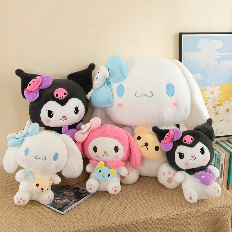 40cm Sanrio Backpack Kuromi Cinnamoroll Melody Plush Toy Sanrio Doll Pillow Plushies Stuffed Doll Girl Pillow Gifts for Kids