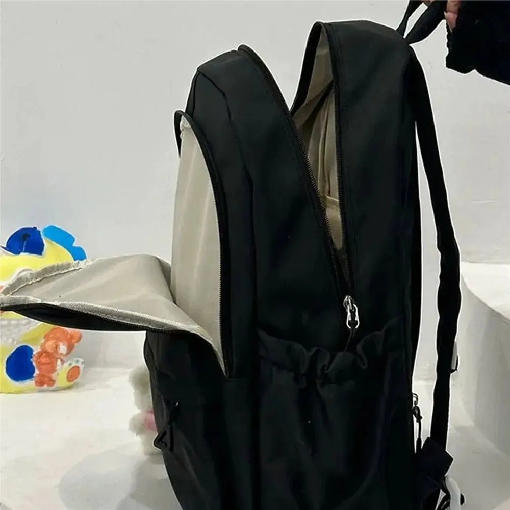 Cute Large Capacity Backpack Shoulder Bag Bookbags Nylon Travel Knapsacks Kawaii Candy Color Student Daily Zipper School Bags