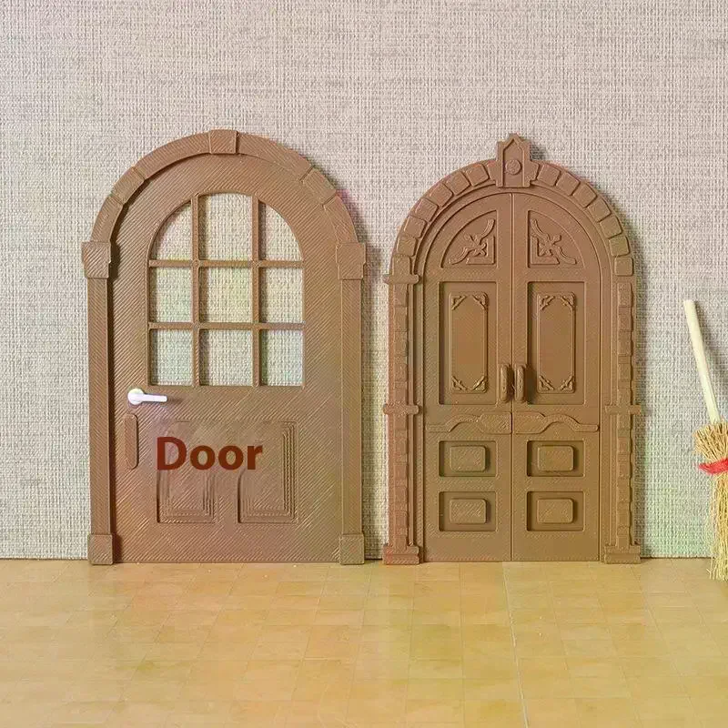1/12 Puppenhaus Mini Simulation Europäischen Stil Tür Modell Möbel Zubehör Für Puppe Haus Dekor Kinder Pretend Spielen Spielzeug Geschenk