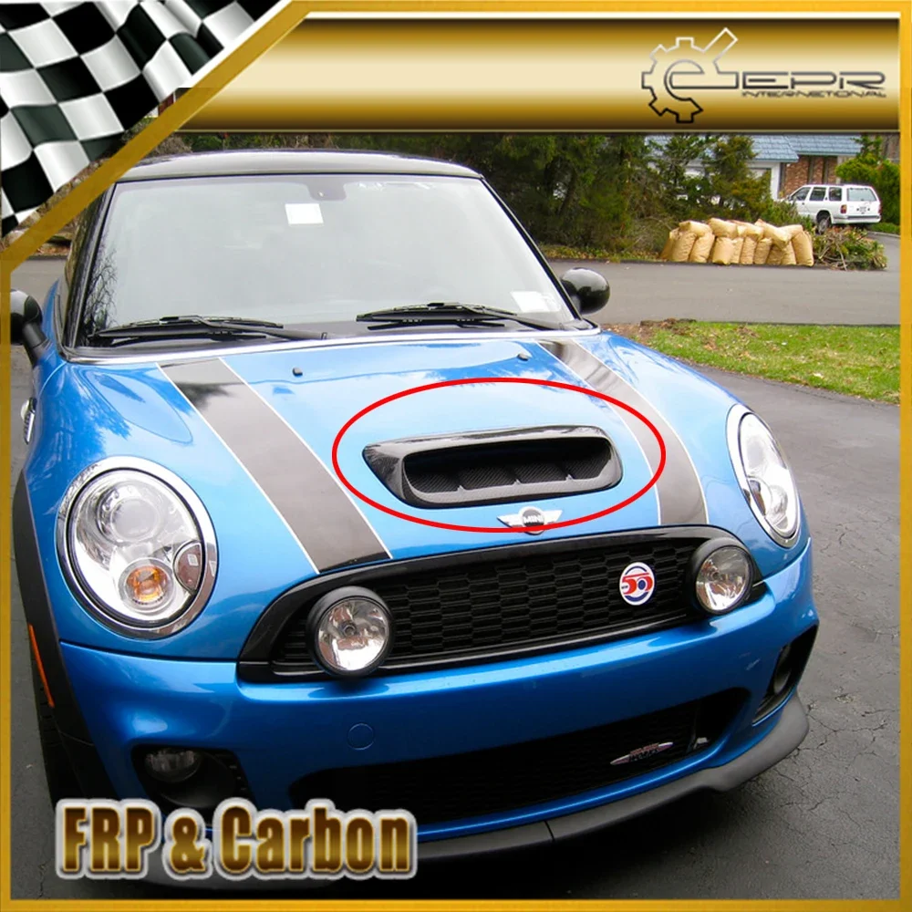 Auto car Type DG Carbon Fiber hood scoop carbon replacemenet car styling air flow intake vent cover For MINI COOPER S R53 2006