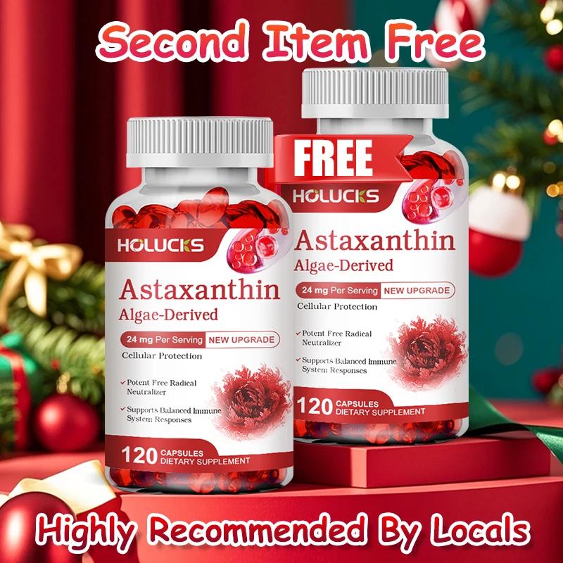 

Pure Astaxanthin 24mg Supplement, for Reduces Wrinkles, Sun Damage & Promotes Glowing Complexion, Men & Women, Gluten Free