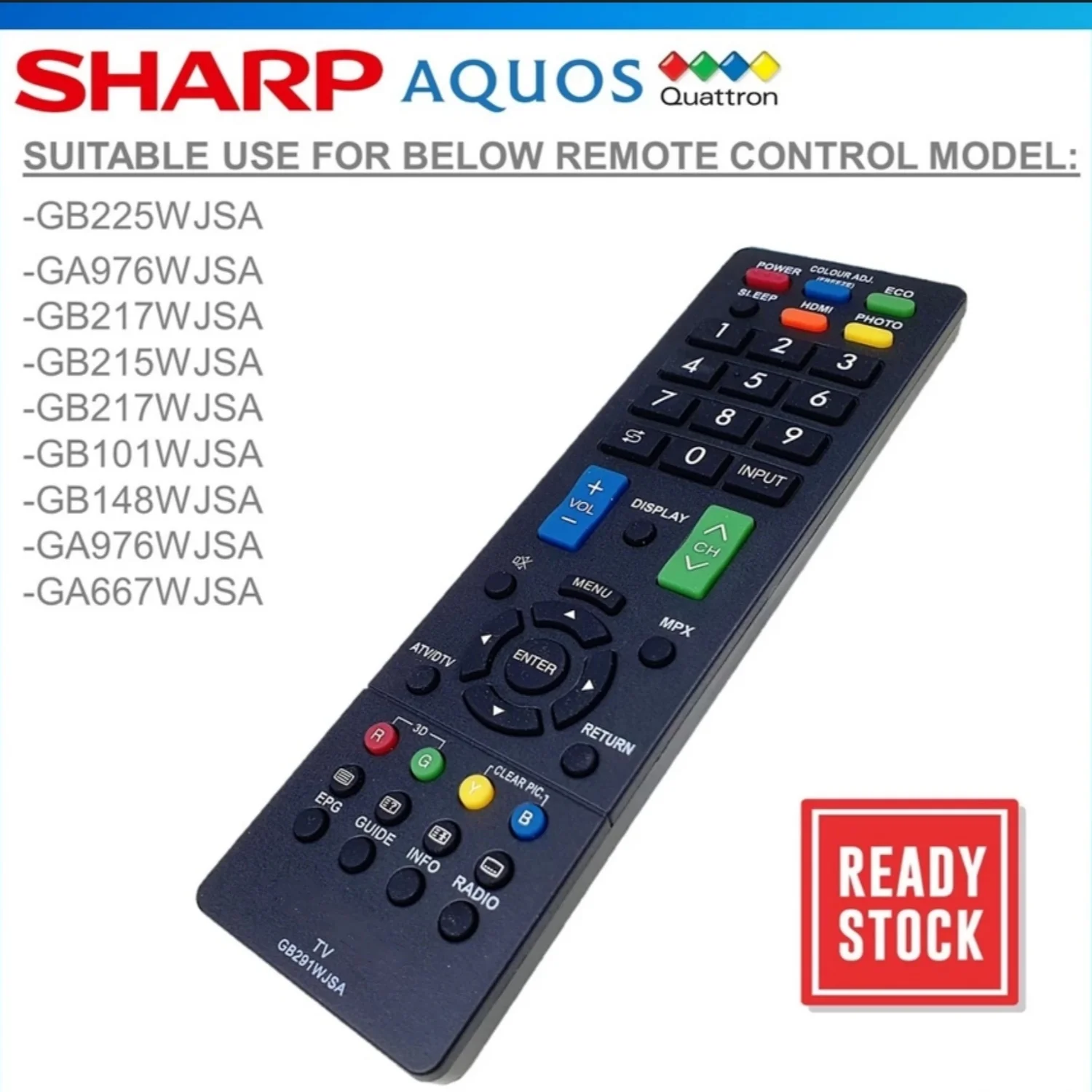 New GB291WJSA Remote Control Fit for Sharp TV REMOTE CONTROL Smart LED LCD TV