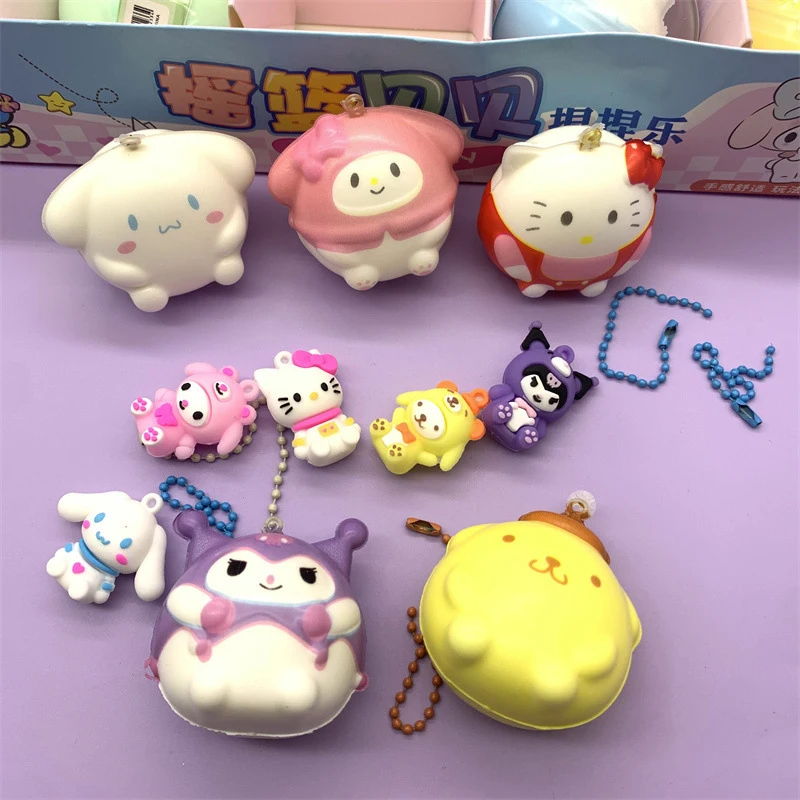 Sanrio Stress Reliever Knead happy creative cartoon stress reliever figure release toy key chain pendant stationery girl gifts