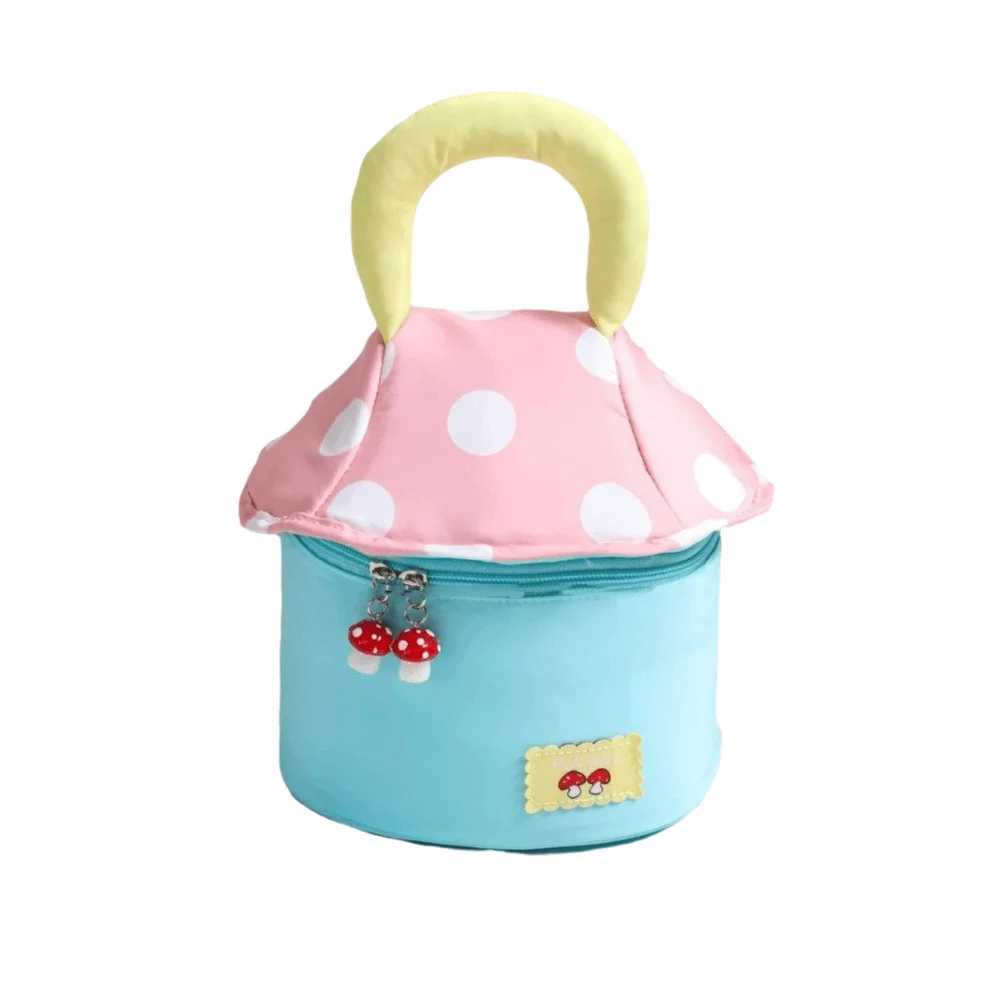 حقيبة مكياج لطيفة ذات سعة كبيرة، حقيبة مستحضرات تجميل محمولة على شكل فطر، حقيبة أدوات الزينة متعددة الوظائف للسفر #1