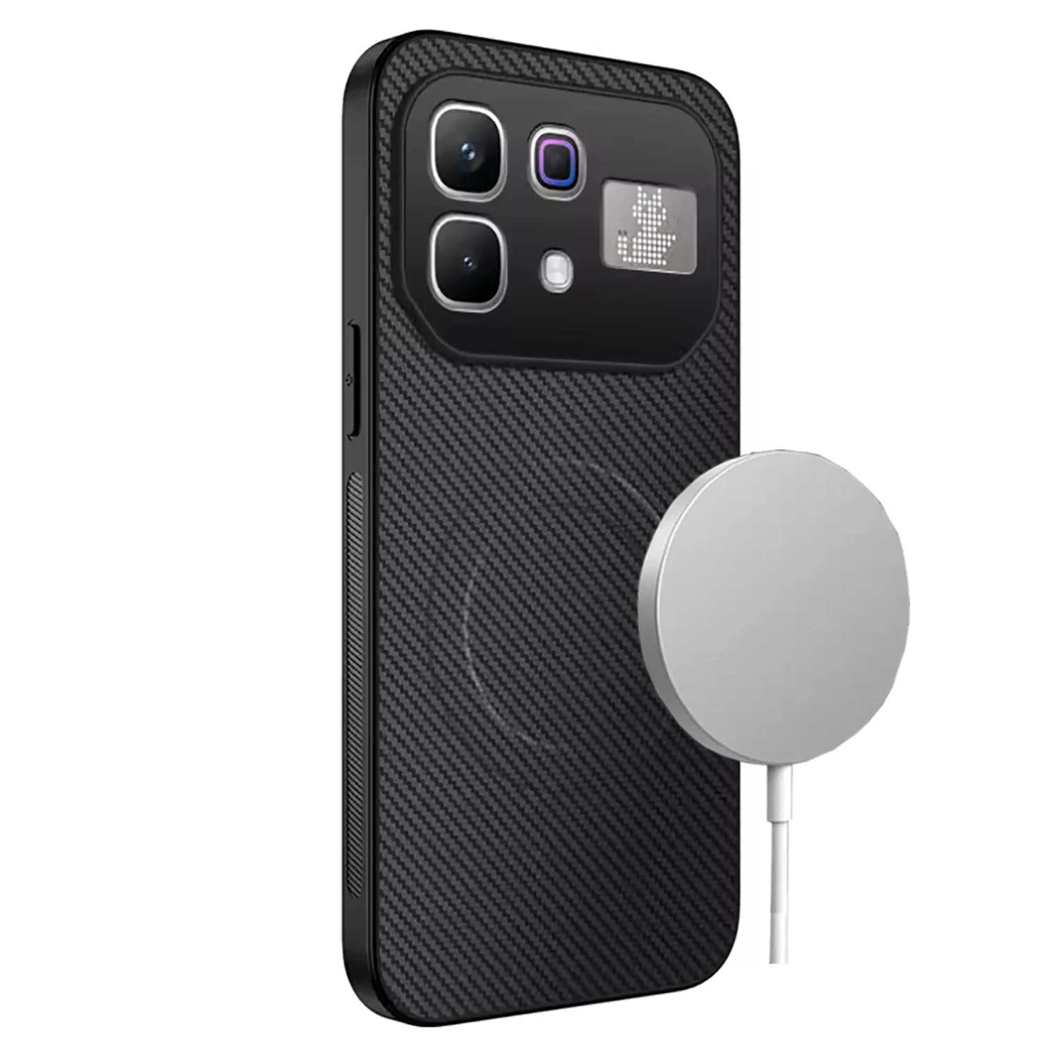 

for Infinix Note 60 Pro Case Carbon Texture Anti-Fingerprint [Magnetic Wireless Charging ][Camera Protection] Shockproof Cover