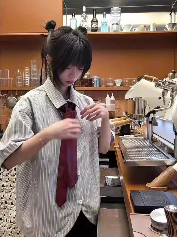 

Summer Design Sensation Men's ort Sve irt Cleanfit Personali Arc Hem Bla White Stripes Casual Loose Fit irt