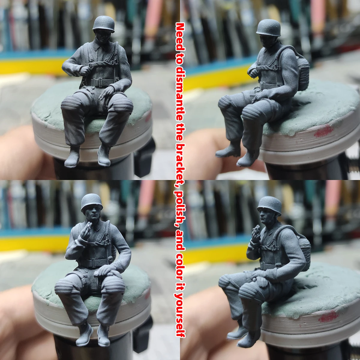 3D Deutschland Fallschirmtruppen Fallschirmjäger Soldaten Figuren Soldaten-Team Montage-Modellbausatz 6 Stück 1/72 1/35 1/48 – Detail 1