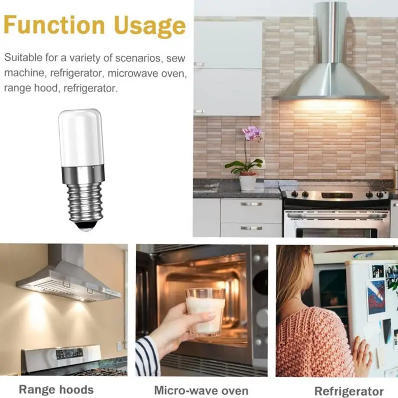 Refrigerator LED Light Bulb E14 220V LED Light Bulbs Mini LED Light Bulbs Refrige Cabinet Display Lamps Refrigerator Screw Bulb