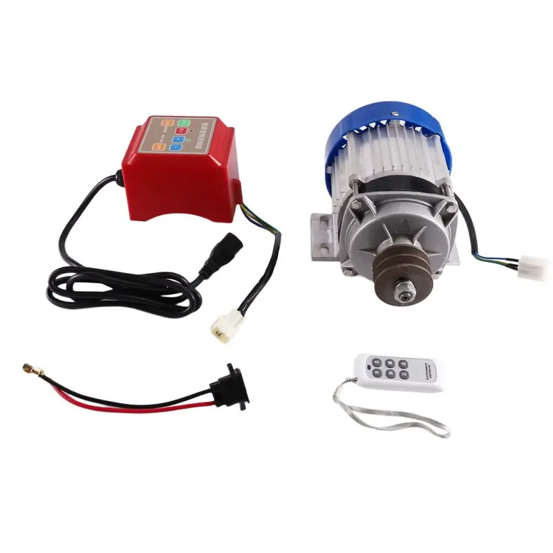 Motor Converter Kit 24V 500W Brushless DC Motor Reverse Speed Reduction Belt Pulley For Electric Tricycle Rickshaws