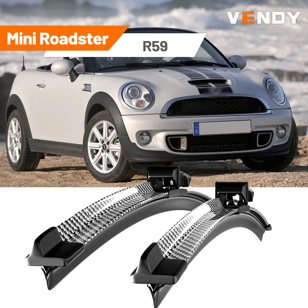 Für Mini Mini Roadster R59 2012–2015 2013 2014, 2 Stück Frontscheibenwischerblätter Scheibenwischer aus Kohlefaser und Schwarz