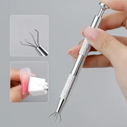 Pinzas multifuncionales de acero inoxidable para uñas, esponja de agarre, decoraciones de manicura con diamantes de imitación, herramienta de agarre