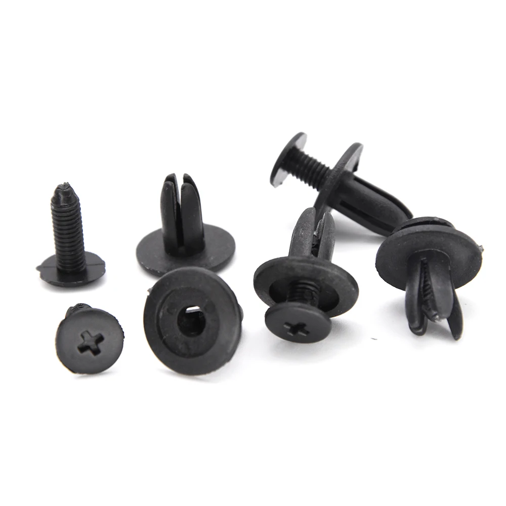 10/20/30/40/50pcs Universal Car Bumper Fender 8mm Hole Plastic Rivets Fasteners Screw Car Fastener Clips for Nissan for Toyota