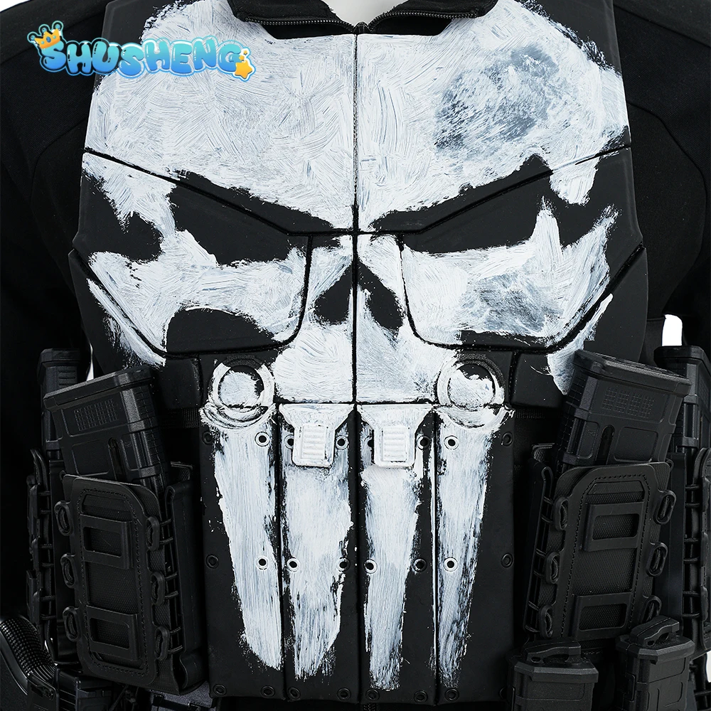 2026 New Punish COS er Superhero Cosplay Costume Men's fantasy black jumpsuit props shoes Halloween party full set uniform - view 5