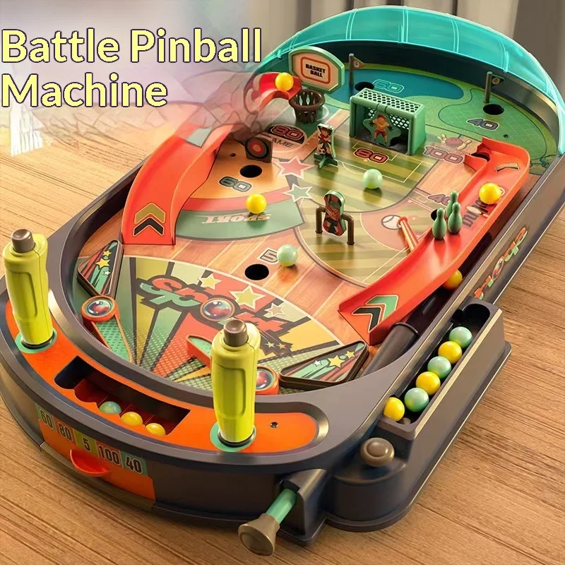 Multi-functional Desktop Pinball Board Game Parent-Child Interactive Educational Toy for Children Double Battle Game Color Box P