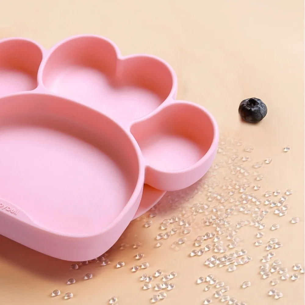 

Non-Slip Cat Paw Suction Dinner Plate BPA-Free Durable Divided Silicone Suction Plate Sturdy Waterproof Feeding Tableware