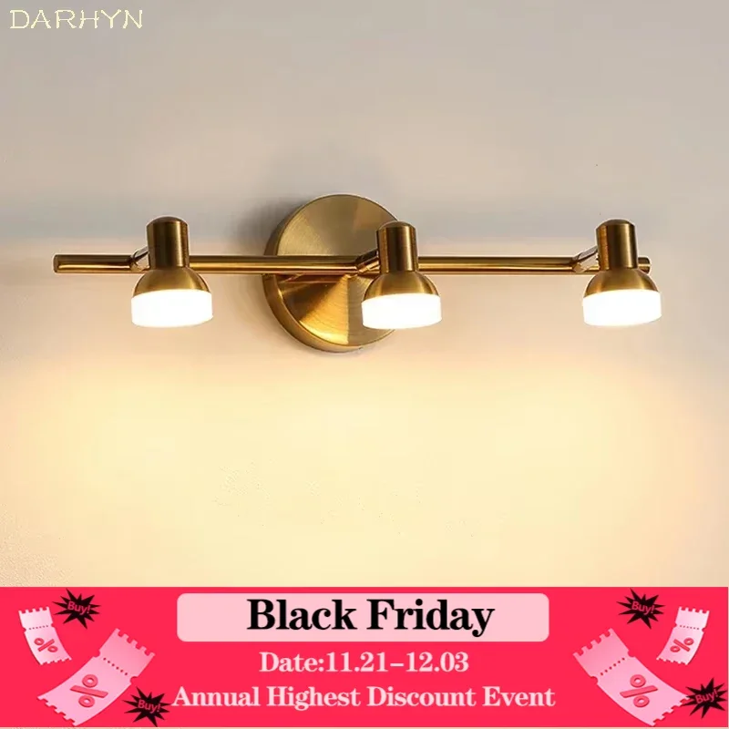 Waterproof LED Wall Lamp Multi-head Bathroom Light Rotating Led Wall Lamps Dressing Table Lingt Home Indoor Lighting Fixtures