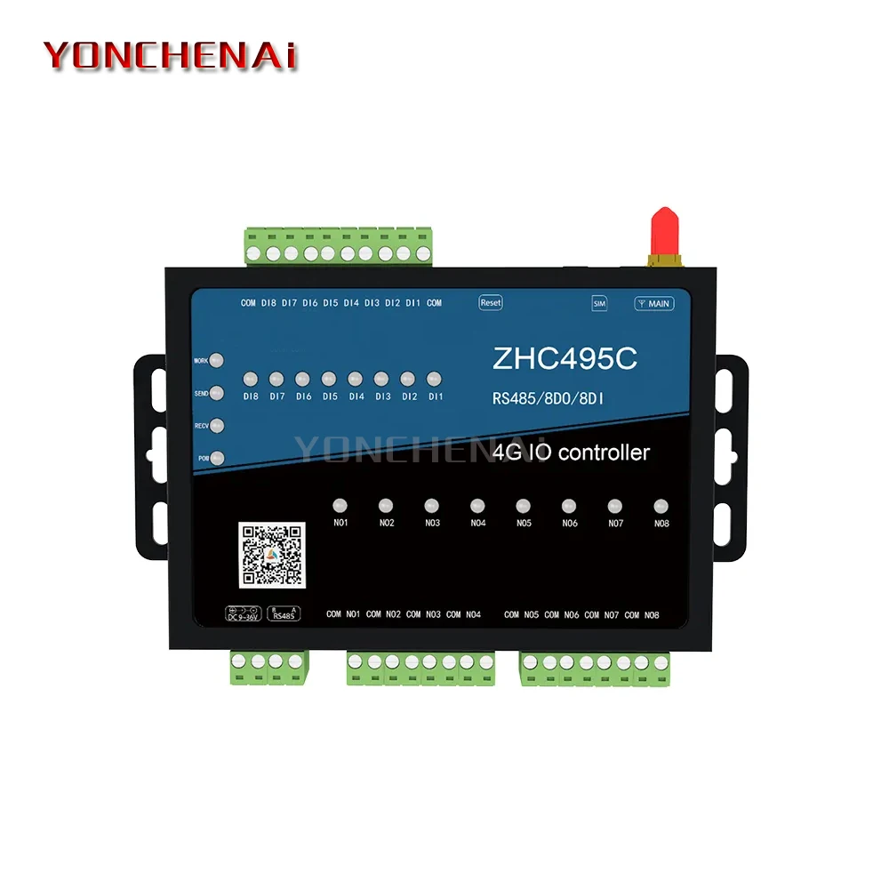 Industrial Iot Communication Equipment 8DI/DO Port Multi Rs485 Serial Port Server To 4G Module Gateway