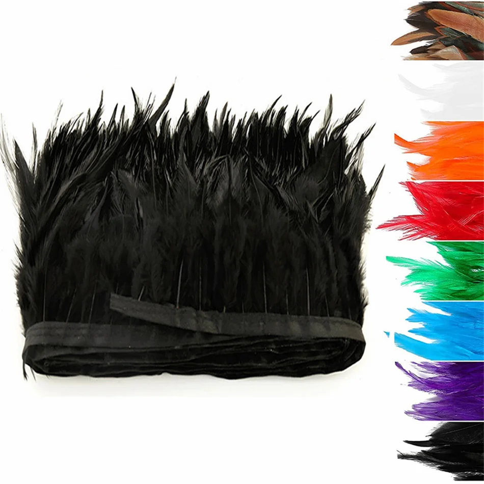 10Meters natural  feathers trim ribbon sewing clothes handwork feathers party wedding Plumas crafts DIY decoration 10-15cm