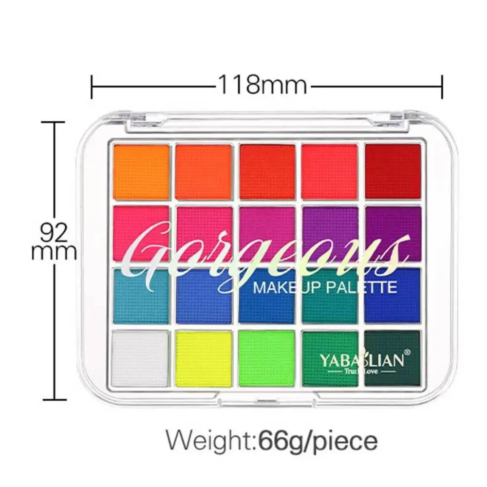 Palette de maquillage pour le visage, 20 couleurs, facile à nettoyer, pigments d'ombre pour les yeux professionnels