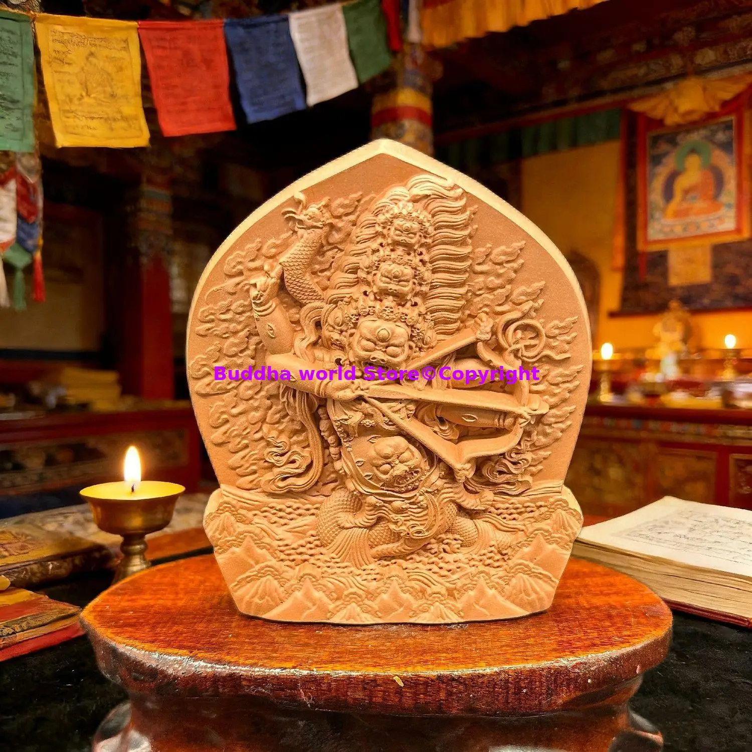 Thailand Tibet Buddhism Rahula Dharma Guardian Handmade pottery clay buddha Holy tsha-tsha Buddhist temple monk LAMA worship