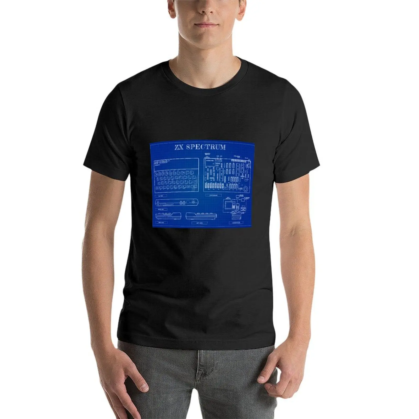 ZX Spectrum Blueprint T-Shirt plain summer clothes fitted t shirts for men