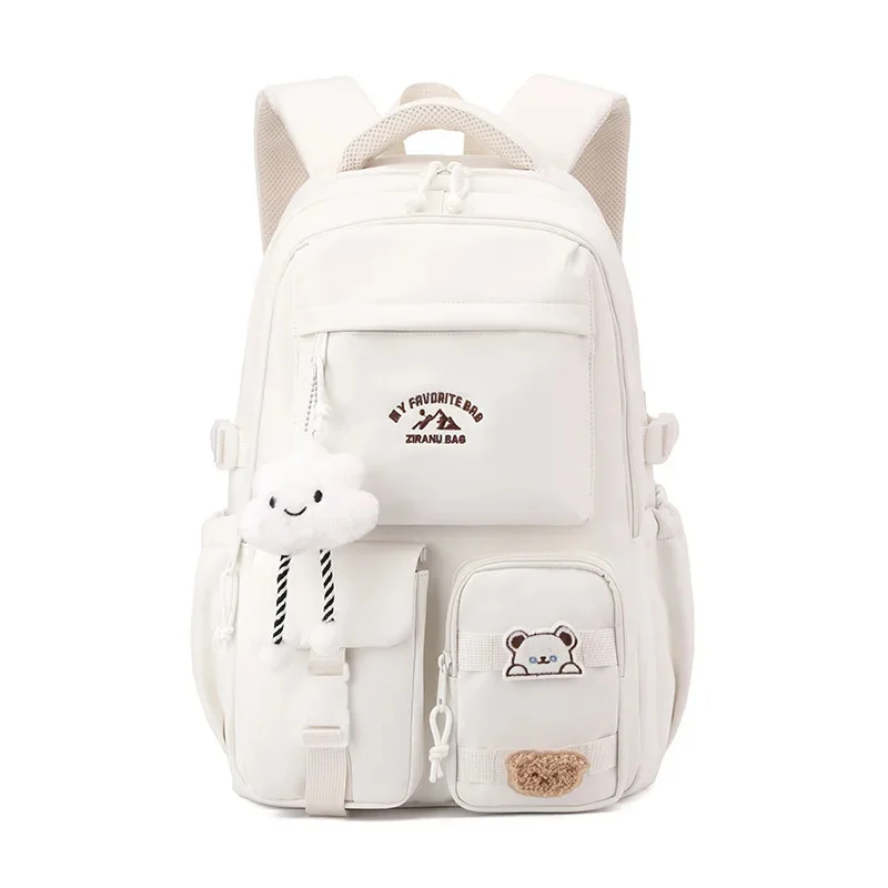Ins Bear Cloud Y2K Backpacks Pendant Students Double Shoulder Bag Back To School College School Girl High Capacity Backpacks New