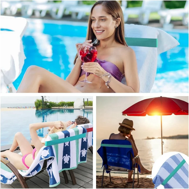 Beach Towel Bands (4 Pack),Beach Chair, Pool Chairs & Cruise Ship Essentials,The Better Towel Chair Clips Towel Holder