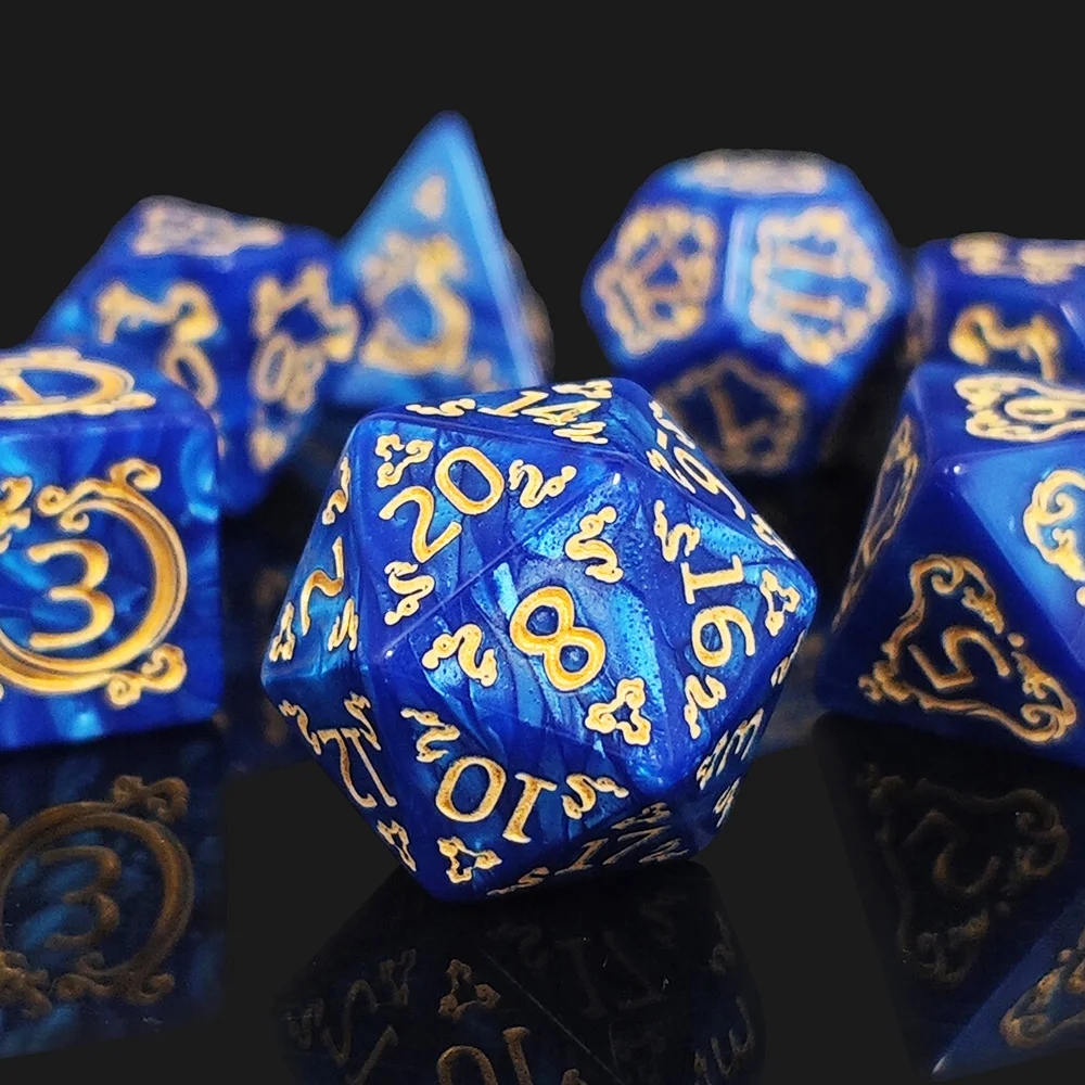 DND النرد 7 قطعة/المجموعة التنين نمط النردات متعددة السطوح لعب الأدوار D & D TRPG مجلس لعبة النرد كهدية الترفيه الملحقات #1