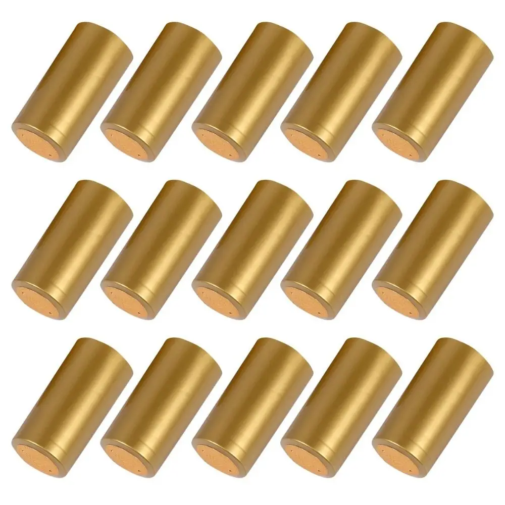 100Pcs PVC Wine Heat Shrinkable Cap Tear Tab Red Wine Shrink Film Wrap Straight Mouth Black Wine Bottle Cap