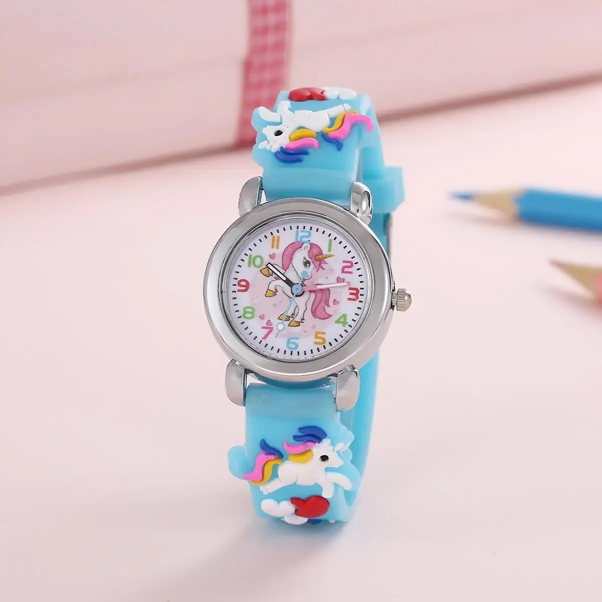 New Swatch Fashion Colorful Cartoon Unicorn Horse Student and Children's Watch Quartz Silicone Watch Electronic Watch