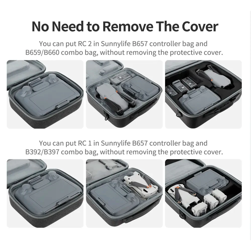 Sunnylife 2 in 1 Remote Controller Sun Hood Sunshade Screen Protector Protective Shell Cover For DJI Mini 4 Pro RC 2 Accessories