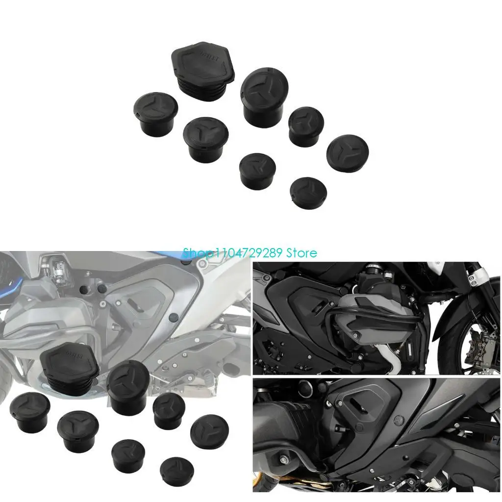 

D8KE Набор декоративных торцевых заглушек для рамы, модифицированные аксессуары для мотоцикла, заглушки для отверстий в раме, R