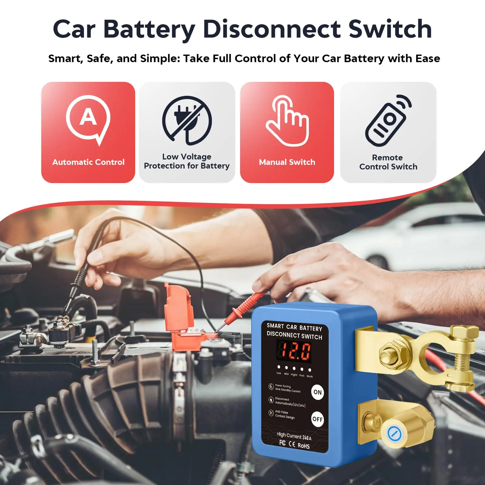 12V Fernbedienung Batterie Trennschalter Smart Spannung Auto Batterie Kill Schalter für Fahrzeug RV ATV Lkw Boot mit LED – Detail 16