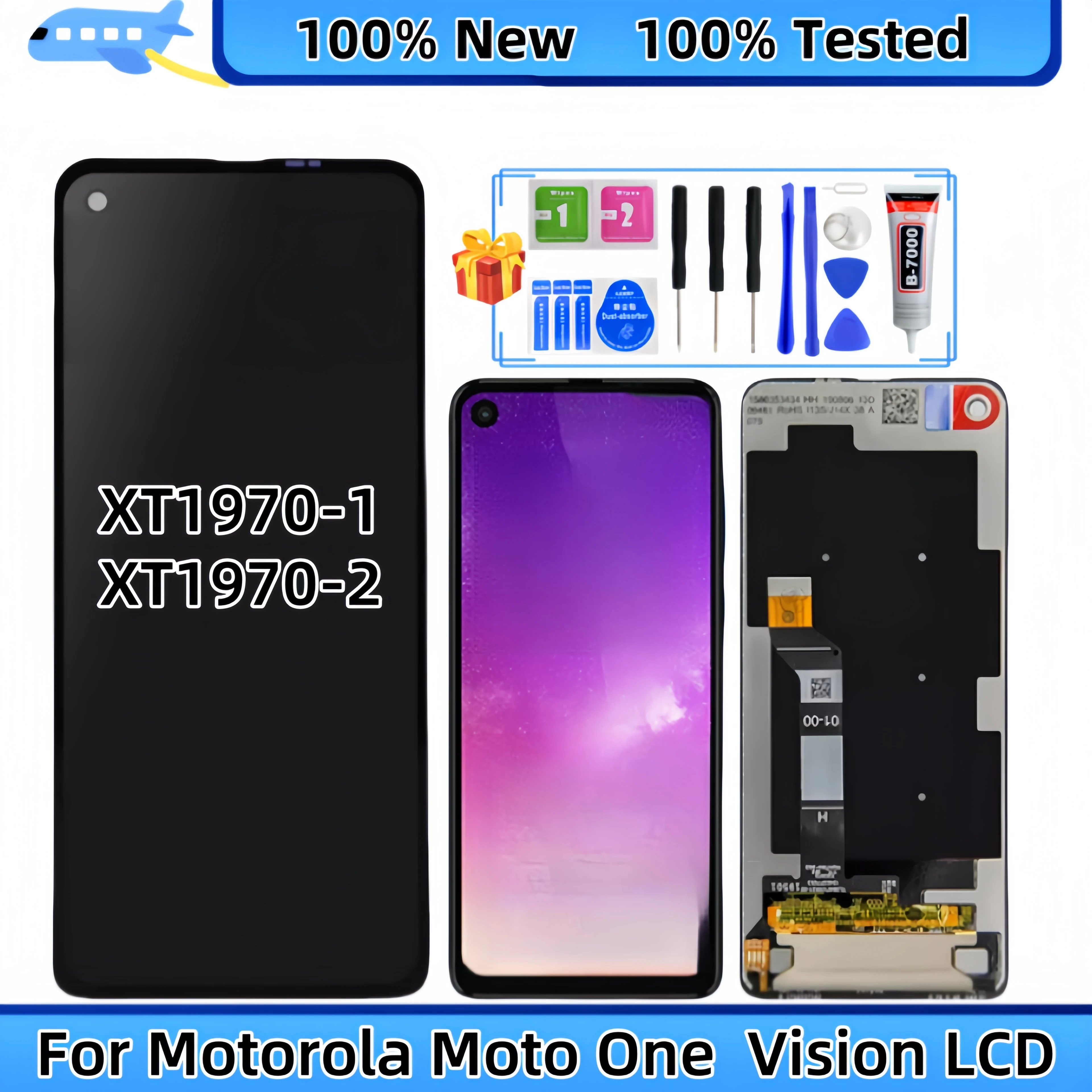 LCD Display Touch Screen Digitizer Assembly Replacement,Fit for Motorola Moto One Vision, XT1970-1, XT1970-2