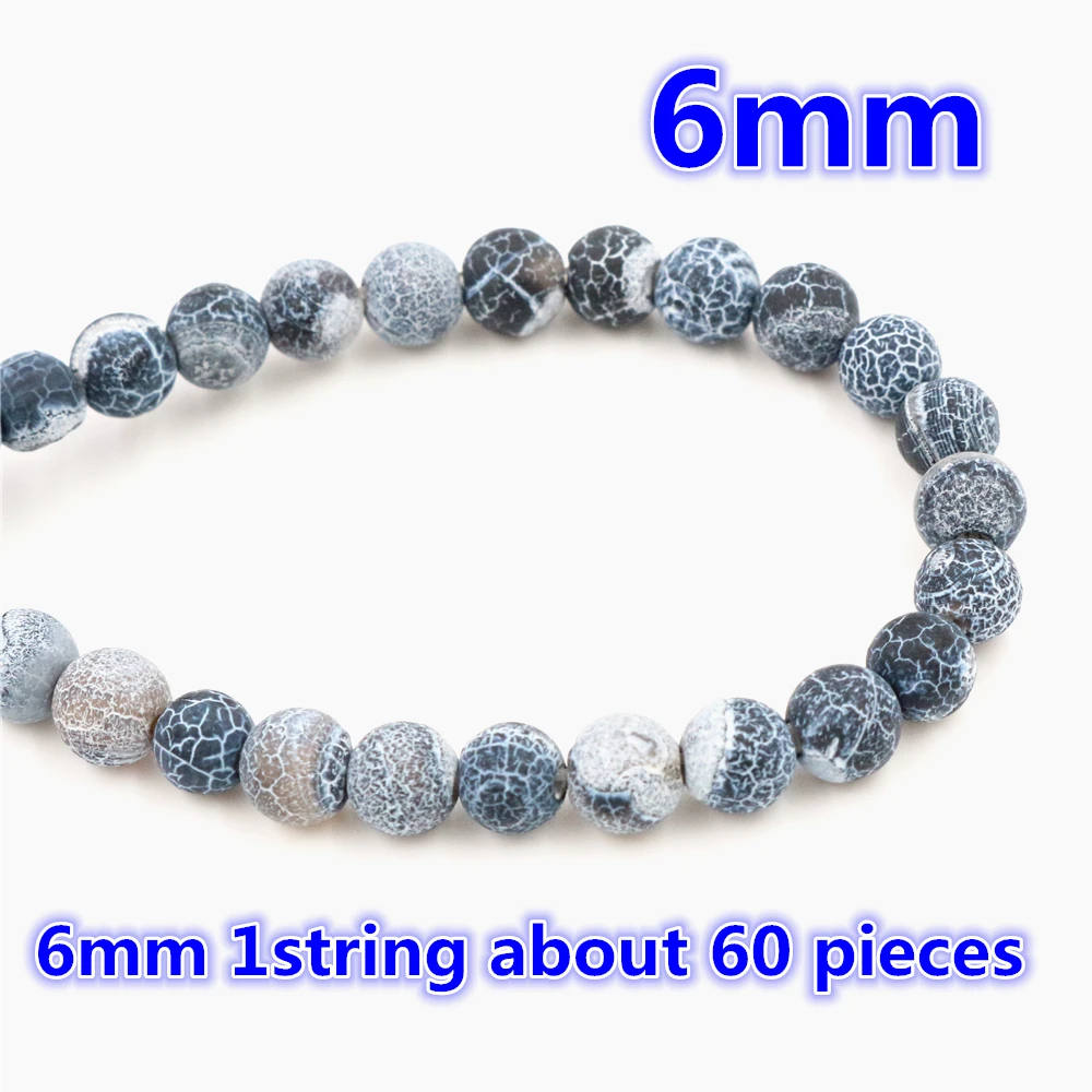 4mm 6mm 8mm 10mm Natural Volcanic Stone Navy white Stone Round beads For jewelry making Wholesale and Retail