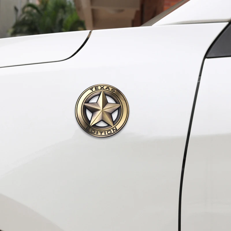 For TEXAS EDITION 3D Metal Zinc Hollow Out Star Badge Sticker Body Decoration For JEEP Wrangler Liberty Grand Cherokee Compass